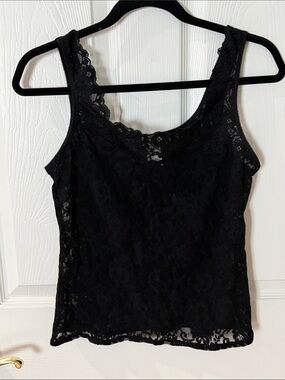 Arianne Black Lace Camisole Tank large with stretch